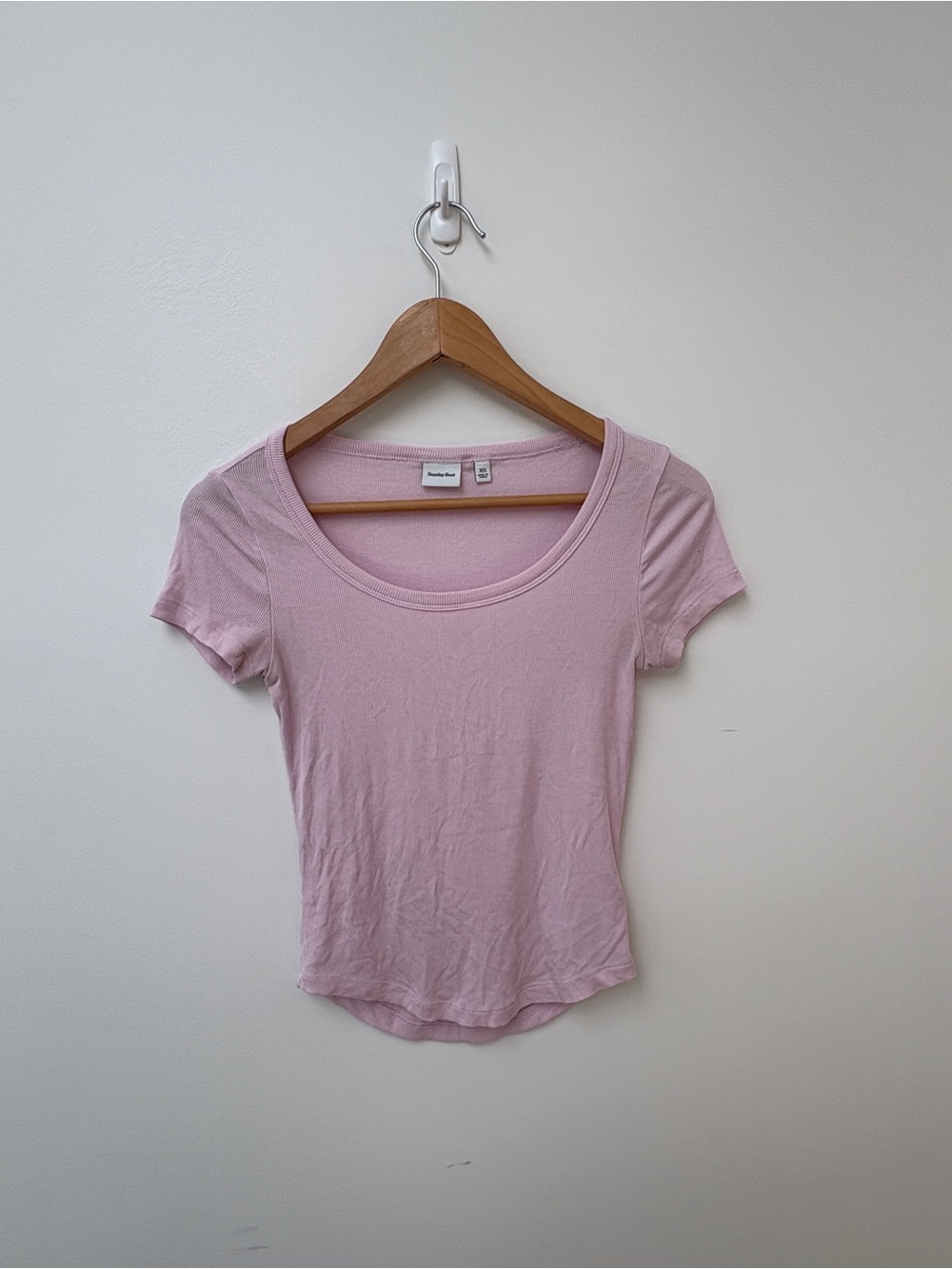 Sunday Best Light Pink Scoop Neck Short Sleeve Tee